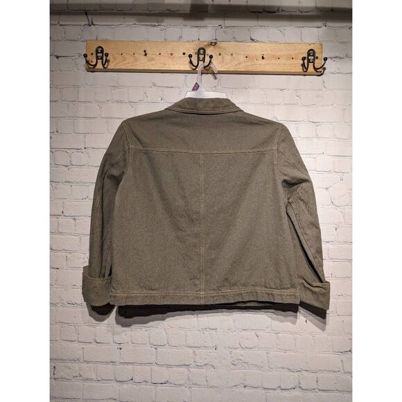 Emberley crop green denim jacket large * - Picture 2 of 3